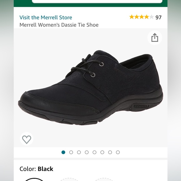 Merrell Women’s Dassie Tie Shoe - Black - Picture 1 of 9